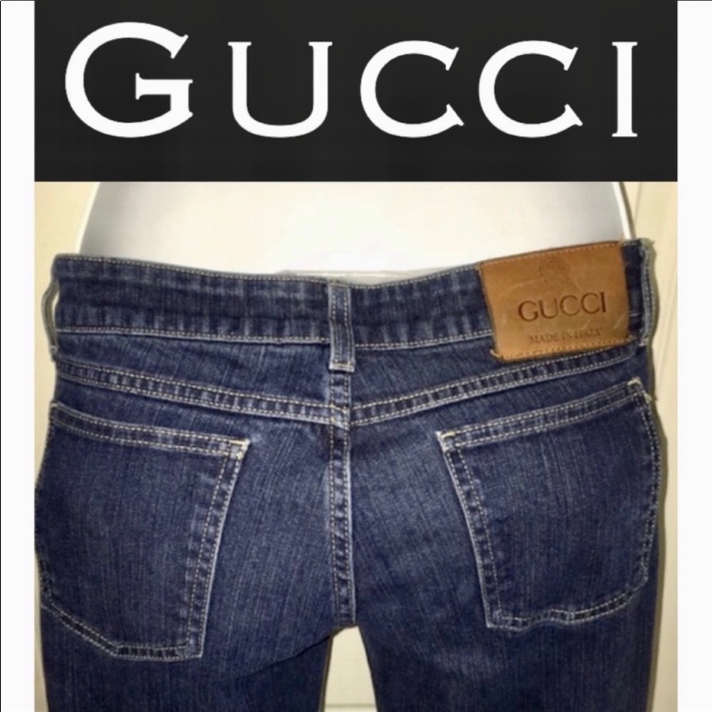 Excellent condition authentic Gucci classic denim bootcut jeans sz 44 US 6